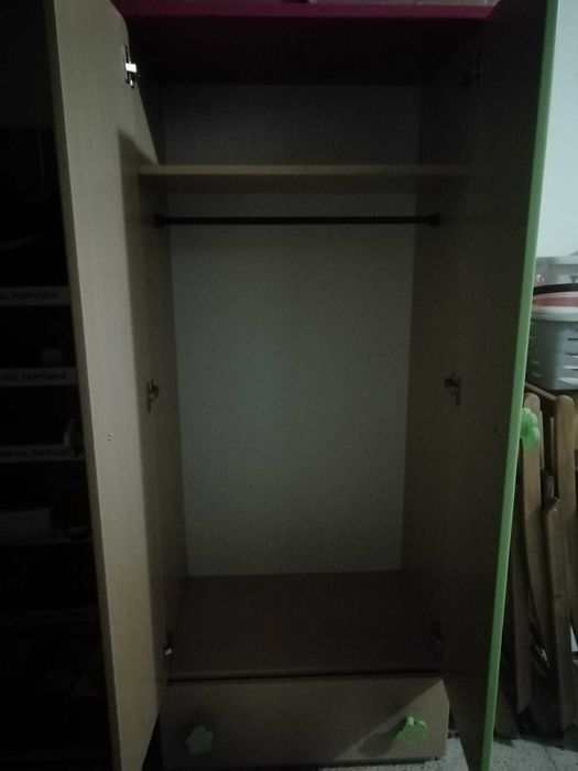 Roupeiro Quarto Menina 2 Portas + 1 gaveta