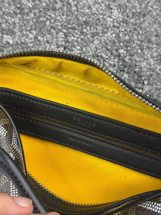 Сумка Goyard мужская через плечо барсетка черная Гоярд кожаная Paris