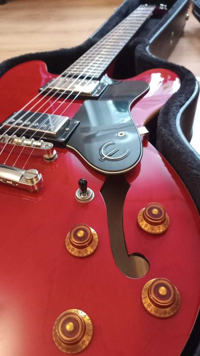 Gitara Epiphone Dot Cherry Red + futerał Ibanez + kabel STAN IDEALNY