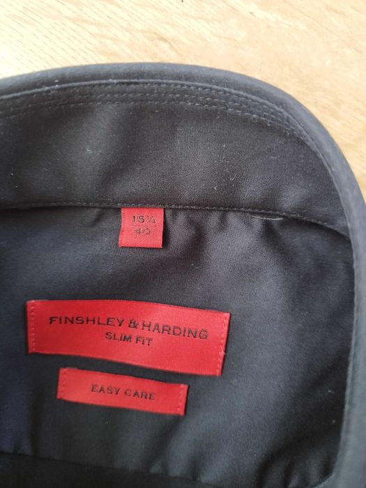 Koszula bawełniana męska czarna Slim Fit