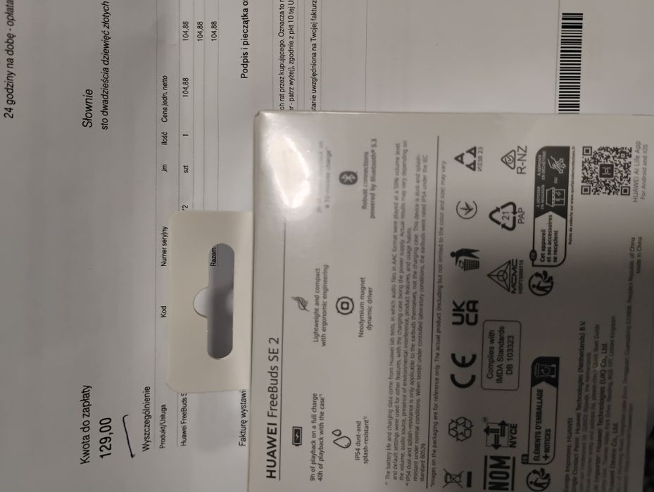 Nowe słuchawki HUAWEI SE 2orginalne