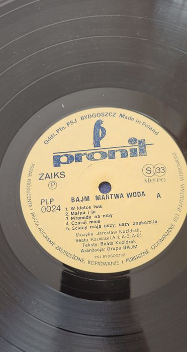 BAJM Marta Woda LP winyl płyta gramofon Pronit PLP 0024 PRL 1985