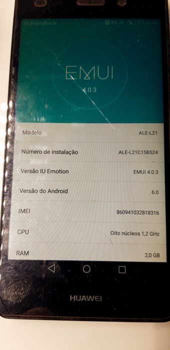 Telemóvel Huawei ale-l21 usado ler discrição..