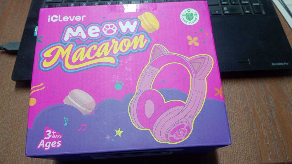 iClever Meow Macaron - Auscultadores Infantis Bluetooth 5.2 (Novos)