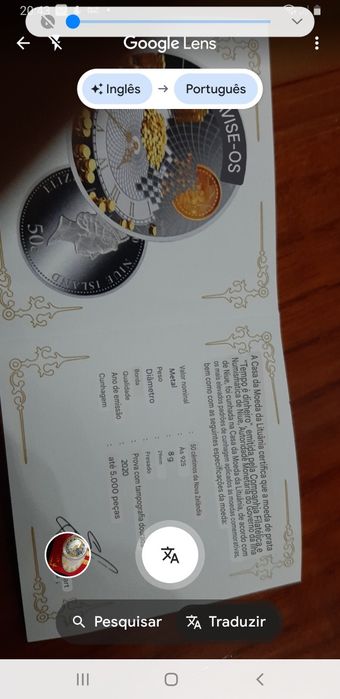 Moeda de 50 ct em prata 925.
