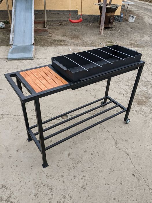 Мангал з столиком лофт |  Мангал, Барбекю, Гриль | Мангал на колесиках