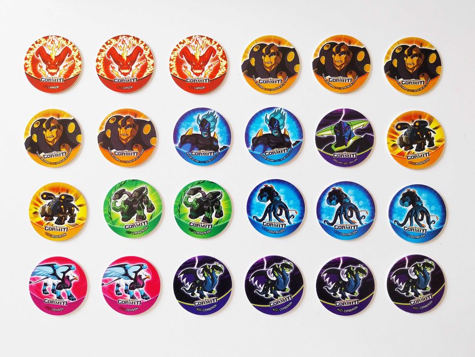 24 tazos grandes (9 diferentes) GORMITI | Chipicao lote ou venda a vulso