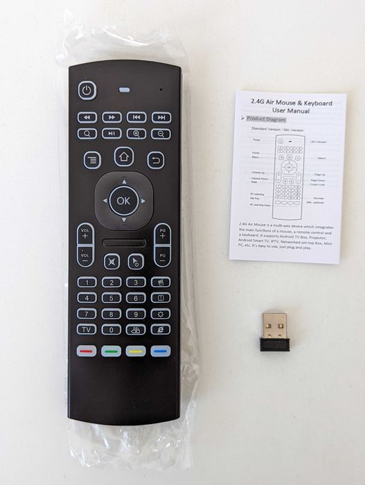 Comando Universal USB | Air Mouse | Teclado QWERTY | Luz | MX3