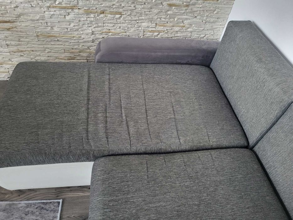 Narożnik z funkcją spania szary