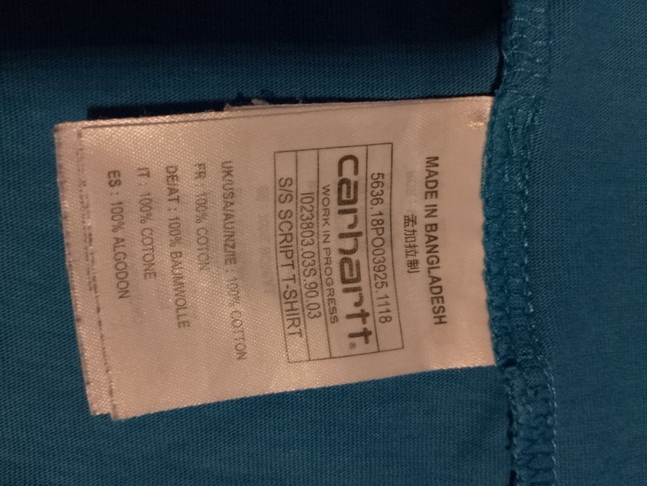 блакитна футболка Carhartt