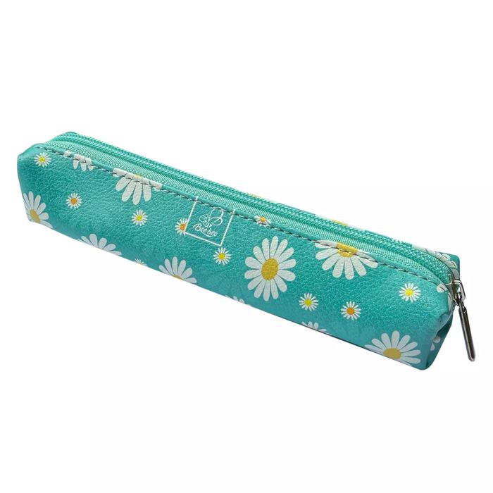 Piórnik Mini Prostokąt Stokrotki Na Turkusie. Ev-Corp