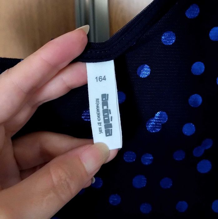 Vestido de Festa Rapariga Azul c/ Bolinhas Brilhantes – Tam. 164