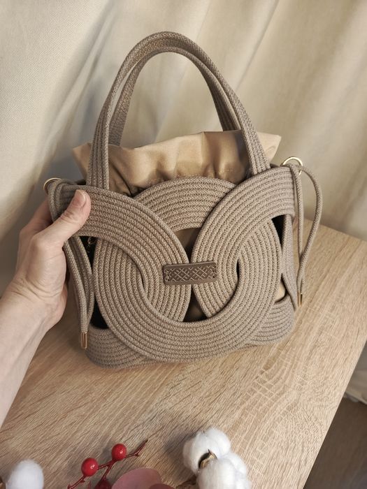 Сумка з бавовняного шнура ручної роботи