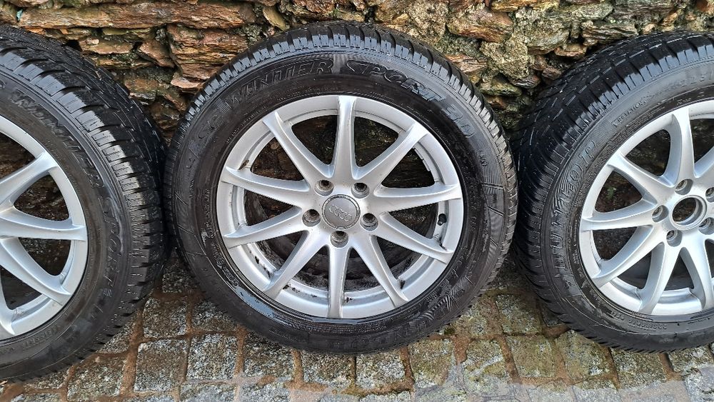 Jantes 16 5×112 Audi VW Seat Skoda Mercedes com pneus 205/55R16.
Possí