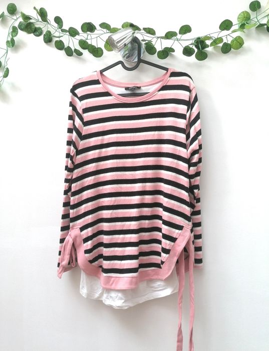 Camisola Comprida Rosa e às riscas