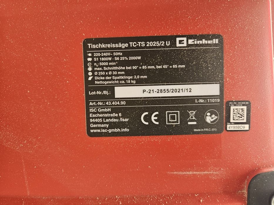 Serra bancada Einhell TC-TS 2025/2U