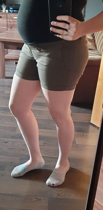 Krótkie spodenki ciążowe ciemnozielone