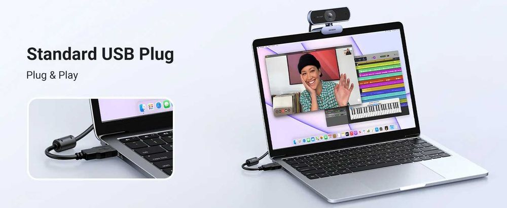 Webcam UGREEN Full HD 1080p Microfones Duplos (Nova a Estrear)