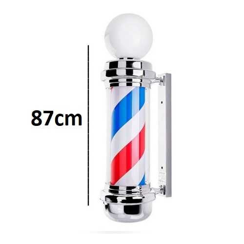 Poste de Barbeiro - Barber Pole - com luz e rotação