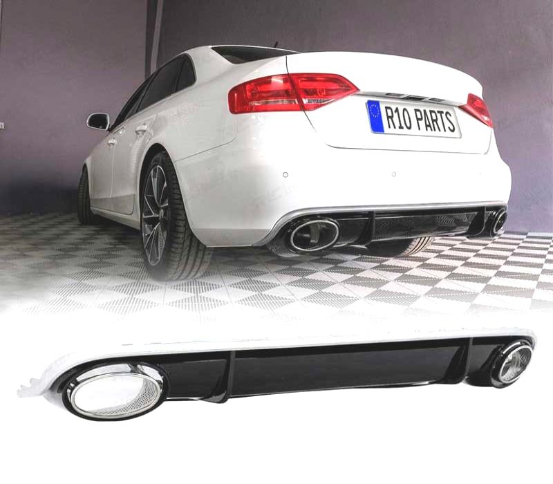 DIFUSOR TRASEIRO AUDI A4 B8 07-11 LOOK RS4