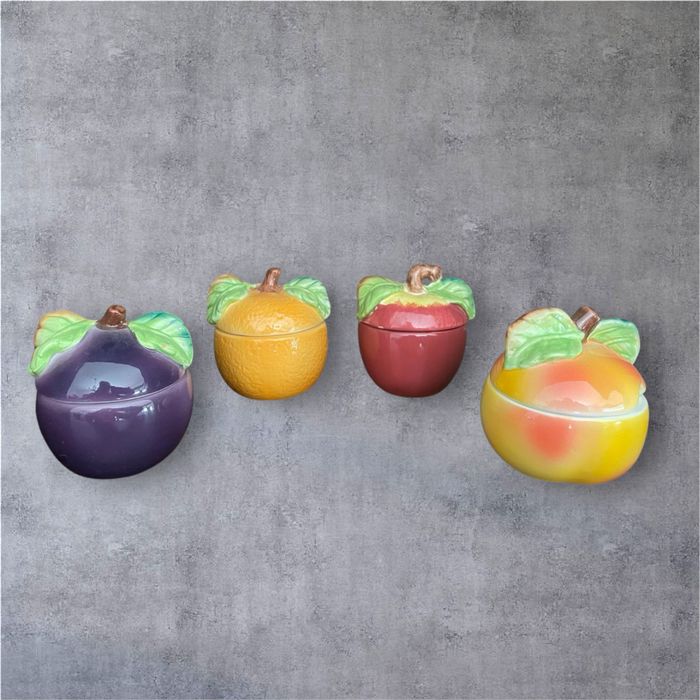 Conjunto de Frascos de Compota Villeroy & Boch – Frutas em Porcelana