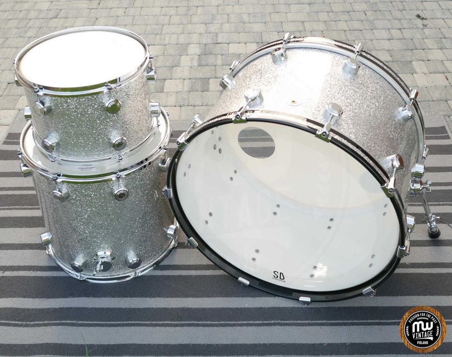 ‼️ Perkusja Hayman Vibrasonic 24", 13", 16" Silver Sparkle Vintage ‼️