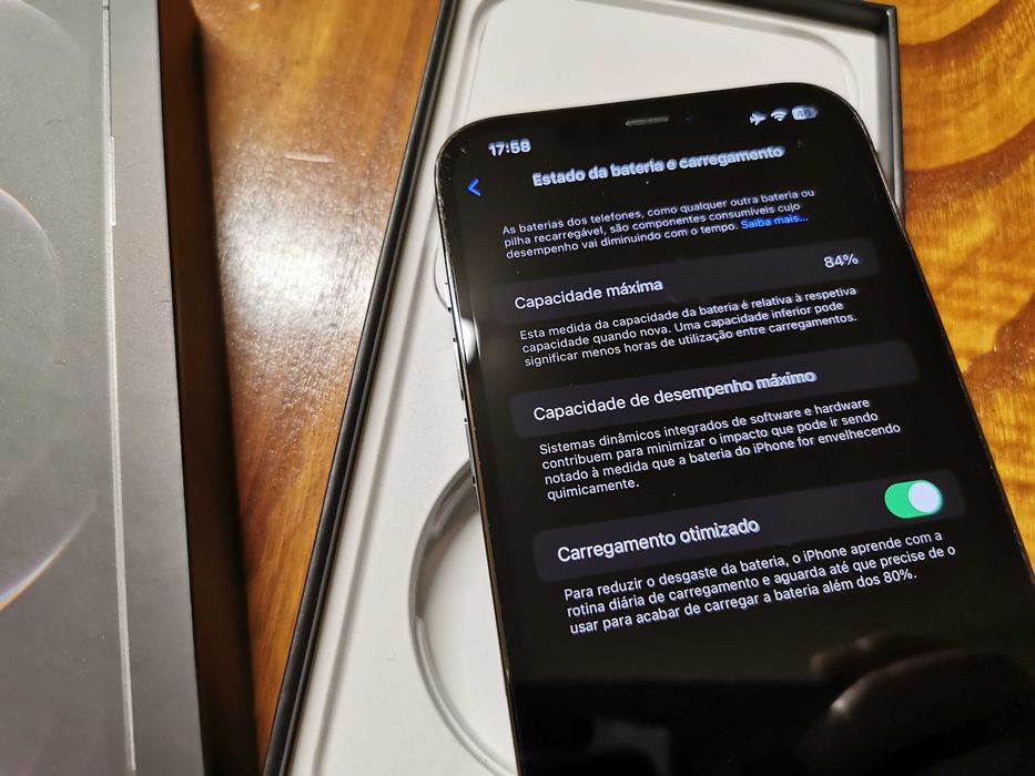 Iphone 12 pro max 128g graphite com capa em pele original Preta64284490892291121