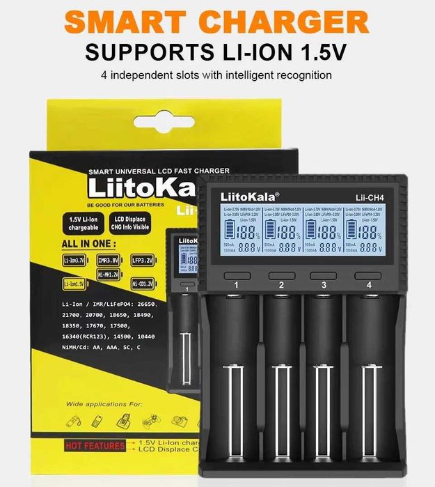 LiitoKala Lii-CH4 Гарантія Універсальна зарядка Li-ion NiMH LiFePO4