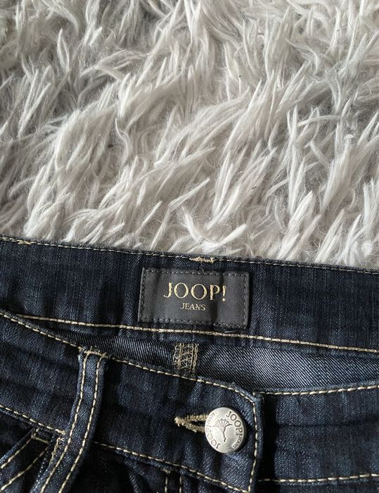 Granatowe proste szersze jeansy M 38 JOOP! Basic premium boyfriend