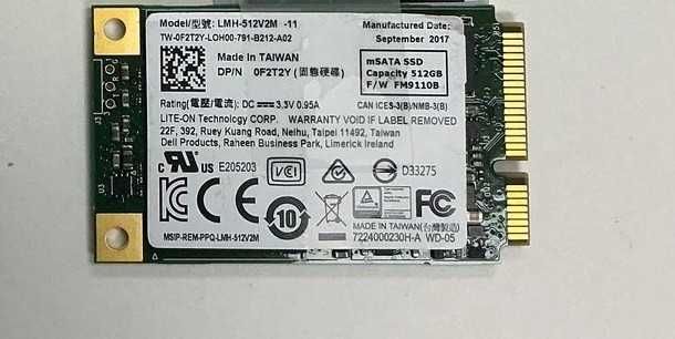 SSD накопичувач Lite-On 512 ГБ mSATA  LMT-512L9M LMH-512V2M диск