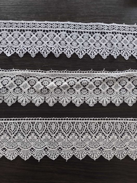 Мереживо кружево біле, айворі, сіре макраме