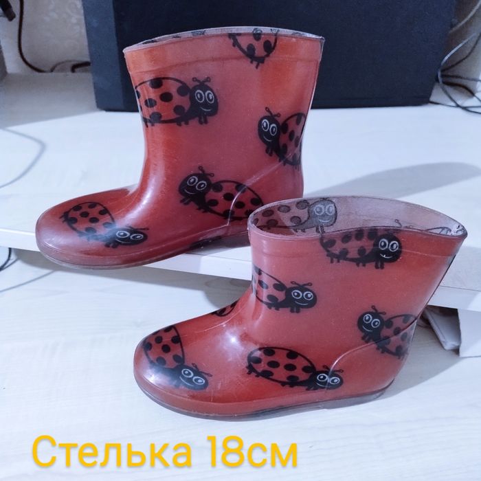 Сапоги, черевики стелька 18см гумові резиновые взуття для дітей