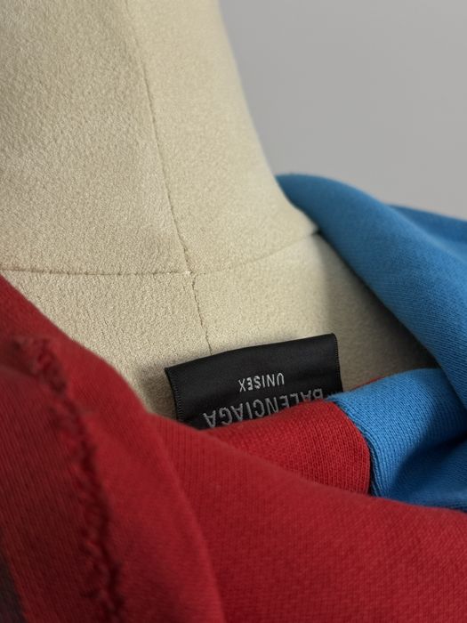 (S-XL) Зіп-худі Balenciaga Blue/Red Skater Zip-Up Hoodie.