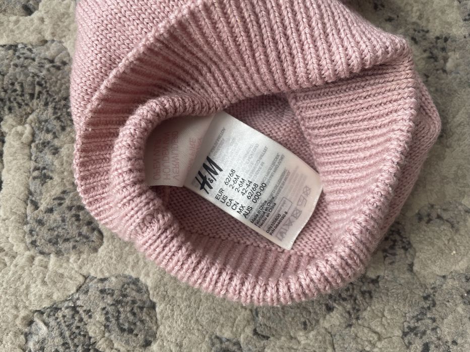 Czapka czapeczka wiosenna H&M 62/68 + rękawiczki