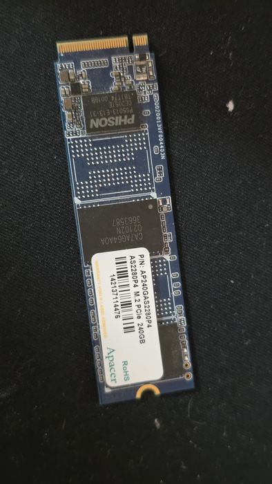 SSD диск Apacer AS2280P4 240GB NVMe M.2 2280 PCIe 3.0 x4 3D NAND TLC (AP240GAS2280P4-1)