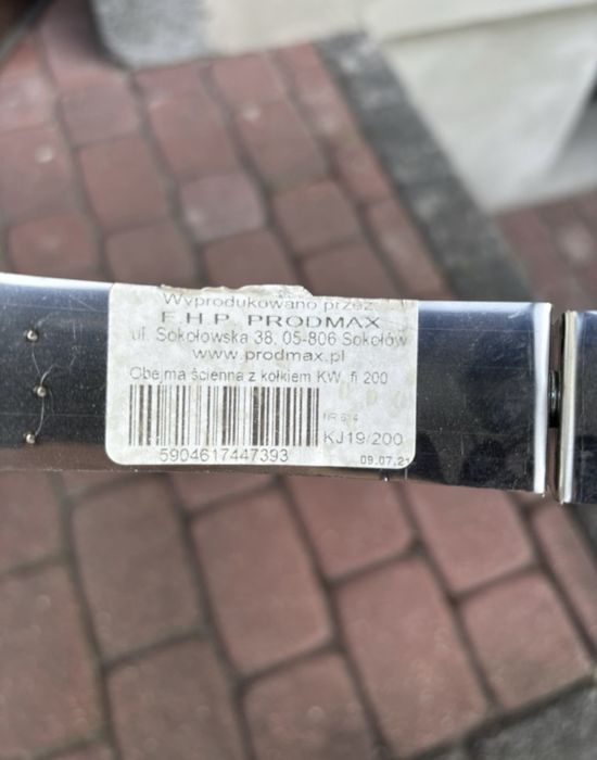 Obejma ścienna z kołkiem wzmocniona kwas