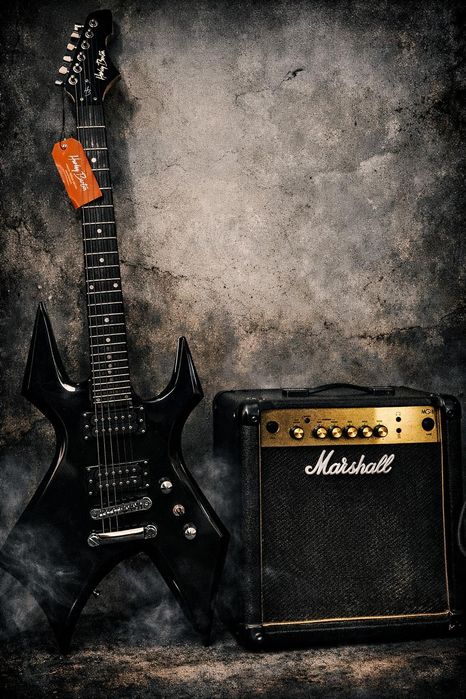 Gitara elektryczna Harley Benton plus wzmacniacz Marshall