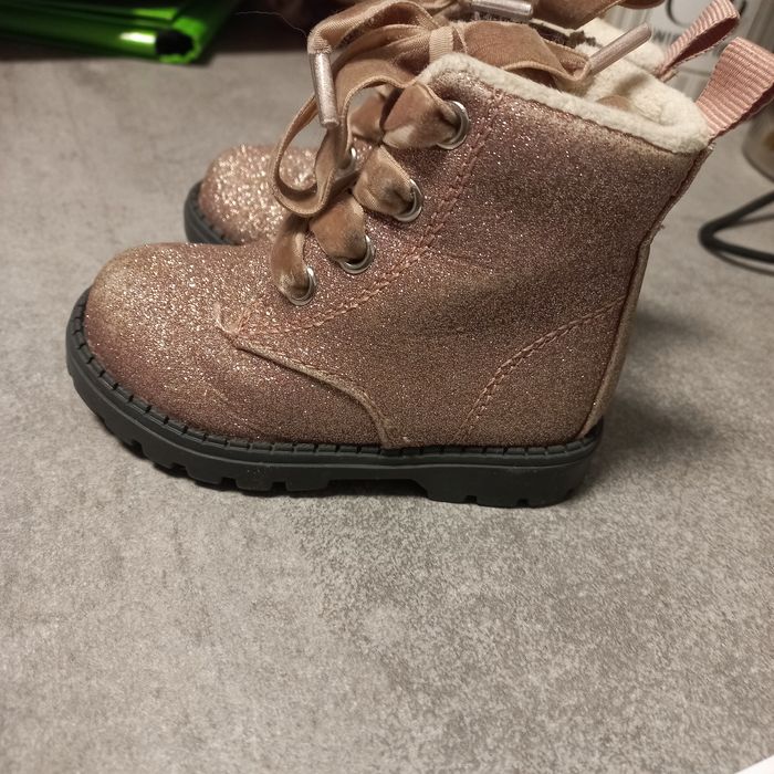 Kozaczki traperki dziewczęce H&M brokatowe