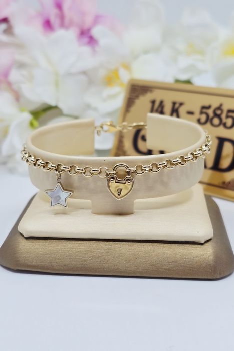 Złota bransoletka splot rolo i ankier próba 585 14k