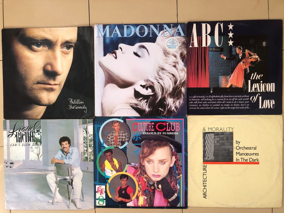 Discos de vinil Madonna,ABC,OMD,Lionel Richie,Phil Collins