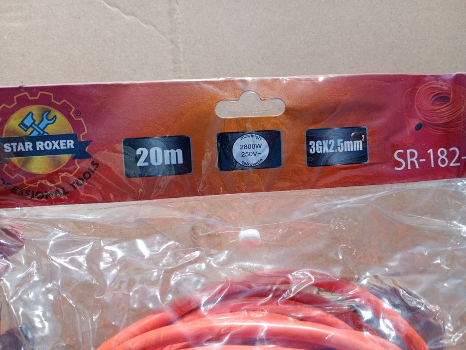 Przedłużacz 20 metrów gruby miedziany solidny budowlany