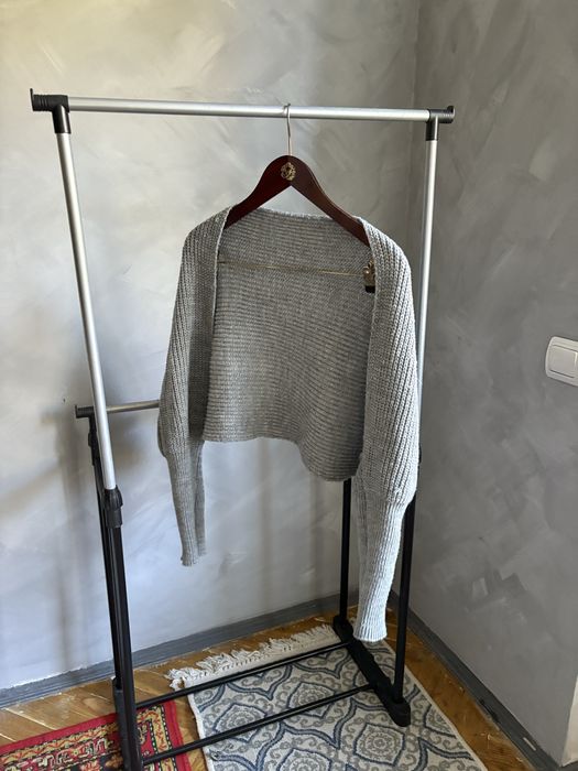 накидка вʼязана сіра м