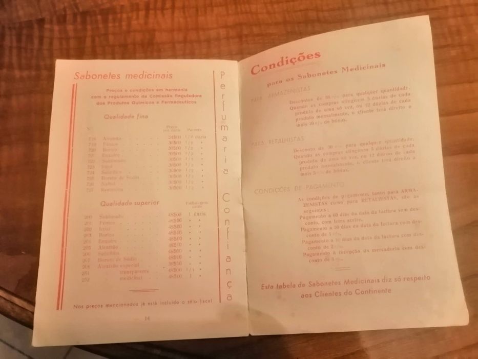 Catálogo fabrica Confiança Braga 1945