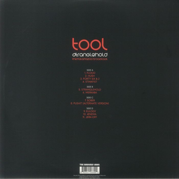 TOOL - Stranglehold (The Kalamazoo Broadcast 1998) 2LP CLEAR VINYL [EU