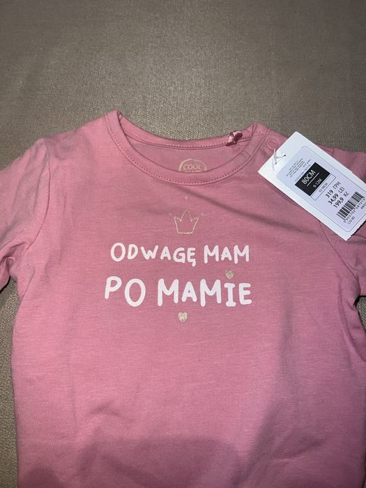 Nowe body 80 Cool Club Smyk odwagę mam po mamie korona długie dziewczynka różowe