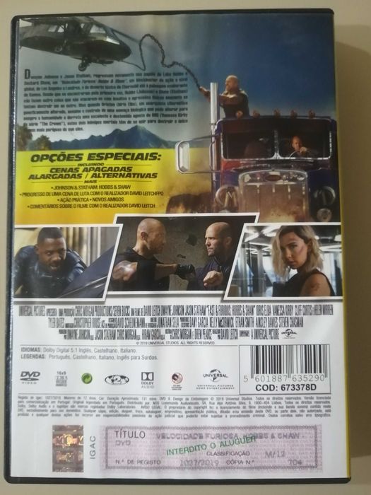 DVD "Velocidade Furiosa - Hobbs & Shaw" (2019)