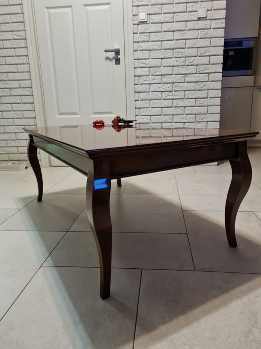 Ława stolik kawowy lite drewno wysoki połysk