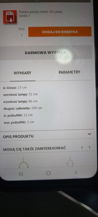 Lampa wisząca SENES7 NOWA ! w opakowaniu