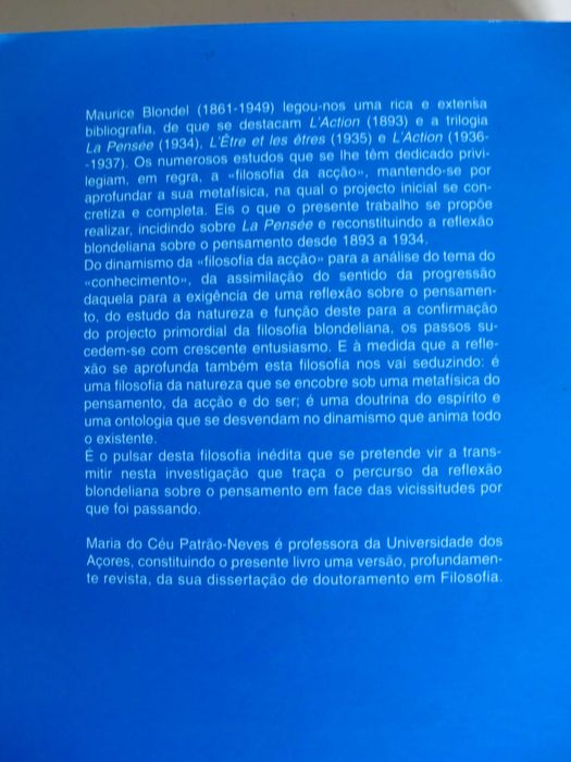 A Problemática do Pensamento em Blondel
de Maria do Céu Patrão -Neves