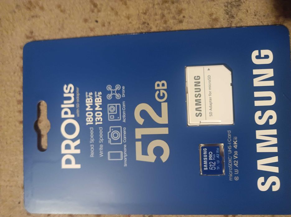 microSDXC karta Samsung Pro Plus 512GB 180/130MB/s Gwarancja 10lat!